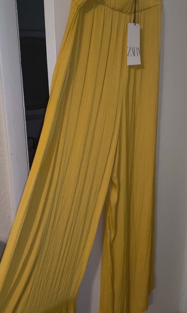 Yellow wide leg pants